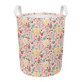 Pastel Cactus And Succulent Print Round Laundry Basket