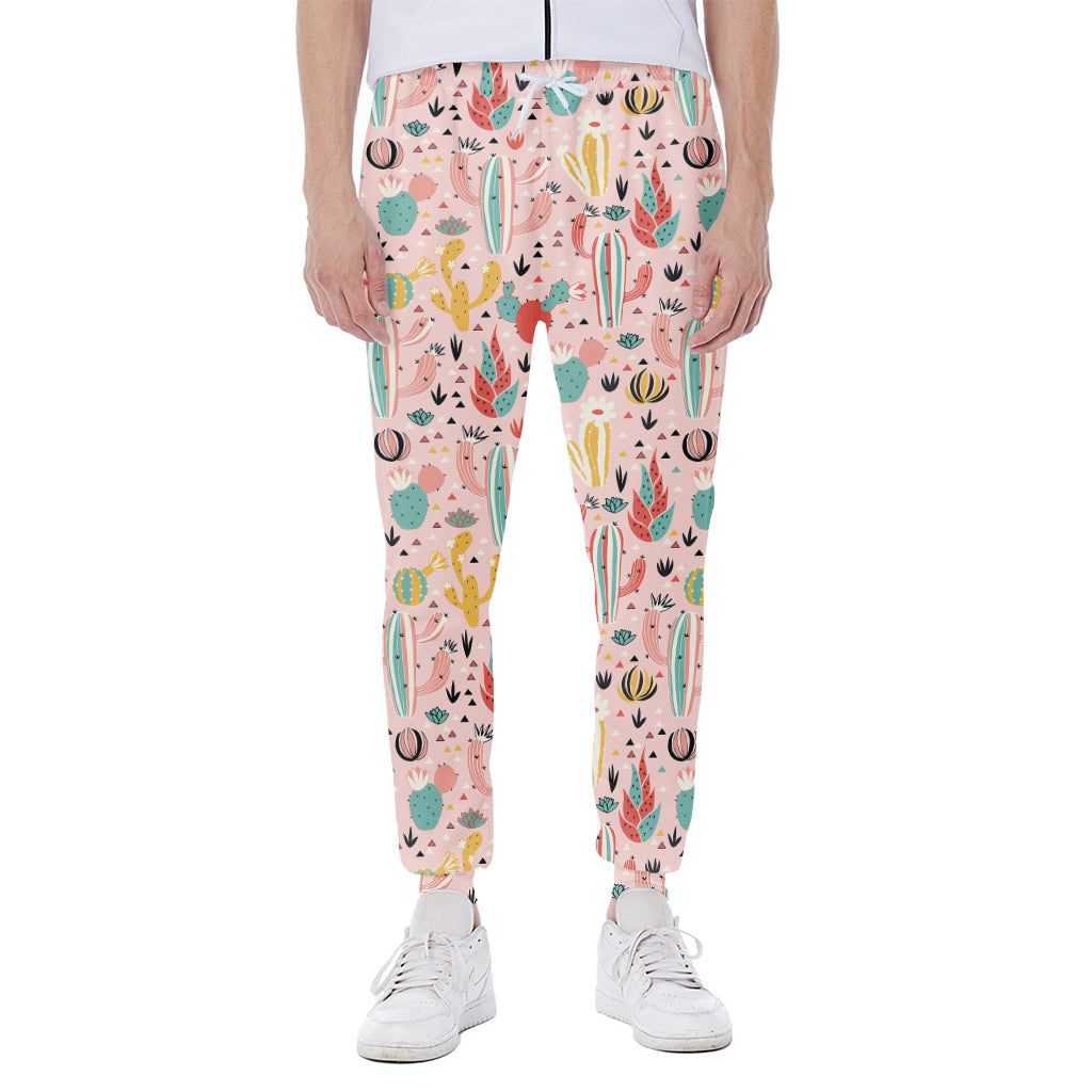 Pastel Cactus And Succulent Print Scuba Joggers