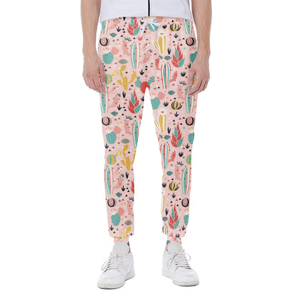 Pastel Cactus And Succulent Print Scuba Joggers