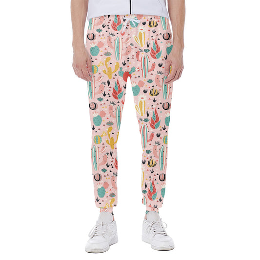 Pastel Cactus And Succulent Print Scuba Joggers