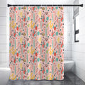 Pastel Cactus And Succulent Print Shower Curtain