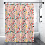 Pastel Cactus And Succulent Print Shower Curtain