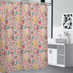 Pastel Cactus And Succulent Print Shower Curtain