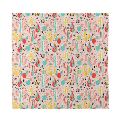 Pastel Cactus And Succulent Print Silk Bandana