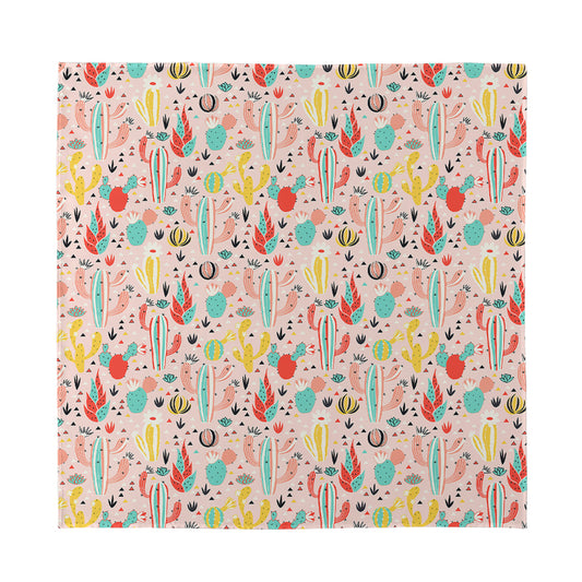 Pastel Cactus And Succulent Print Silk Bandana