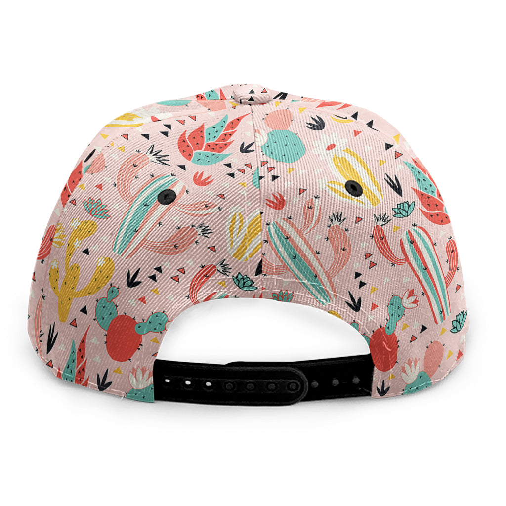 Pastel Cactus And Succulent Print Snapback Cap