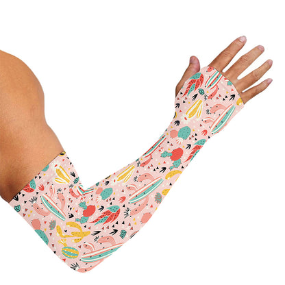 Pastel Cactus And Succulent Print Sun Protection Arm Sleeves
