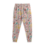 Pastel Cactus And Succulent Print Sweatpants