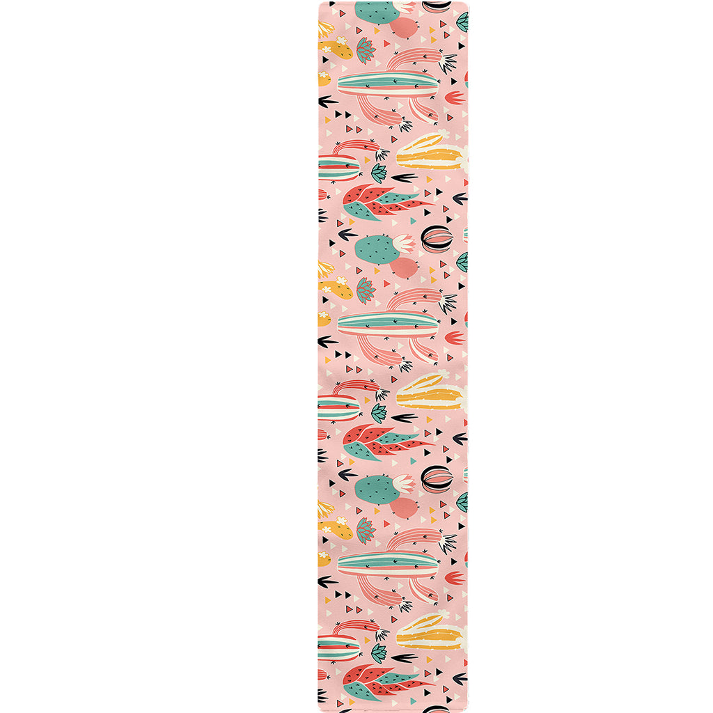 Pastel Cactus And Succulent Print Table Runner