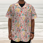 Pastel Cactus And Succulent Print Textured Short Sleeve Shirt