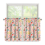 Pastel Cactus And Succulent Print Tier Curtains