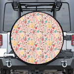 Pastel Cactus And Succulent Print Tire Cover