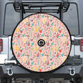 Pastel Cactus And Succulent Print Tire Cover With Camera Hole