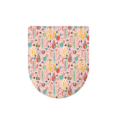 Pastel Cactus And Succulent Print Toilet Lid Cover