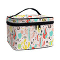 Pastel Cactus And Succulent Print Travel Makeup Bag