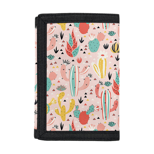 Pastel Cactus And Succulent Print Trifold Wallet