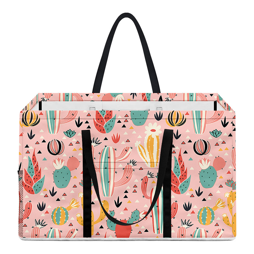 Pastel Cactus And Succulent Print Utility Tote Bag