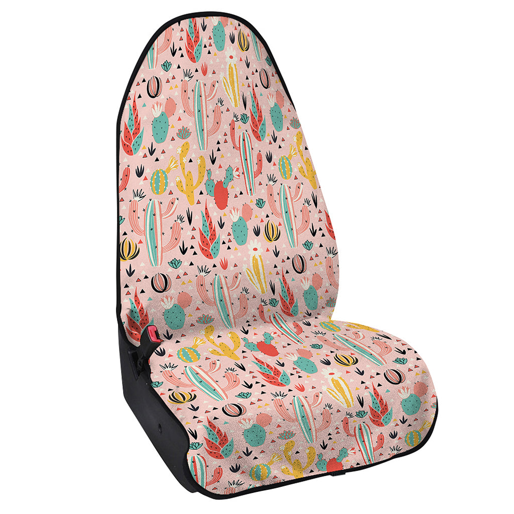 Pastel Cactus And Succulent Print Waterproof Car Seat Cover