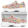 Pastel Cactus And Succulent Print White Chunky Shoes