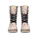 Pastel Cactus And Succulent Print Winter Boots