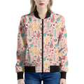 Pastel Cactus And Succulent Print Women's Bomber Jacket