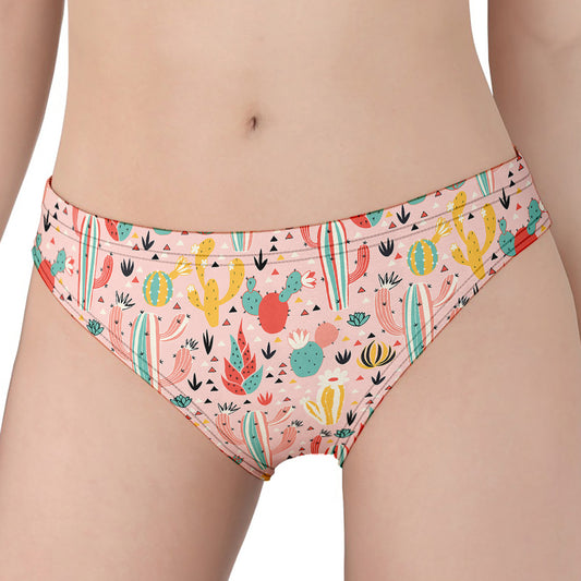 Pastel Cactus And Succulent Print Women's Panties