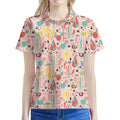 Pastel Cactus And Succulent Print Women's Polo Shirt