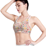 Pastel Cactus And Succulent Print Women's Sports Bra