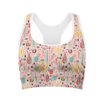 Pastel Cactus And Succulent Print Women's Sports Bra