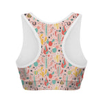 Pastel Cactus And Succulent Print Women's Sports Bra