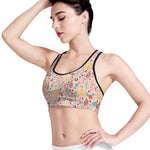 Pastel Cactus And Succulent Print Women's Sports Bra