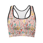 Pastel Cactus And Succulent Print Women's Sports Bra