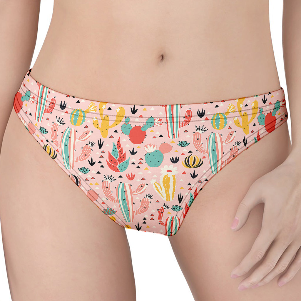 Pastel Cactus And Succulent Print Women's Thong