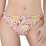Pastel Cactus And Succulent Print Women's Thong