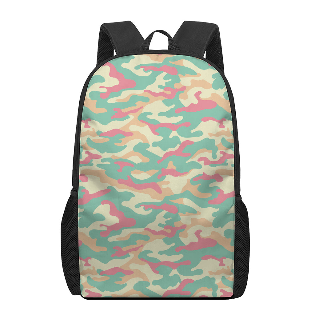 Pastel Camouflage Print 17 Inch Backpack