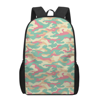 Pastel Camouflage Print 17 Inch Backpack