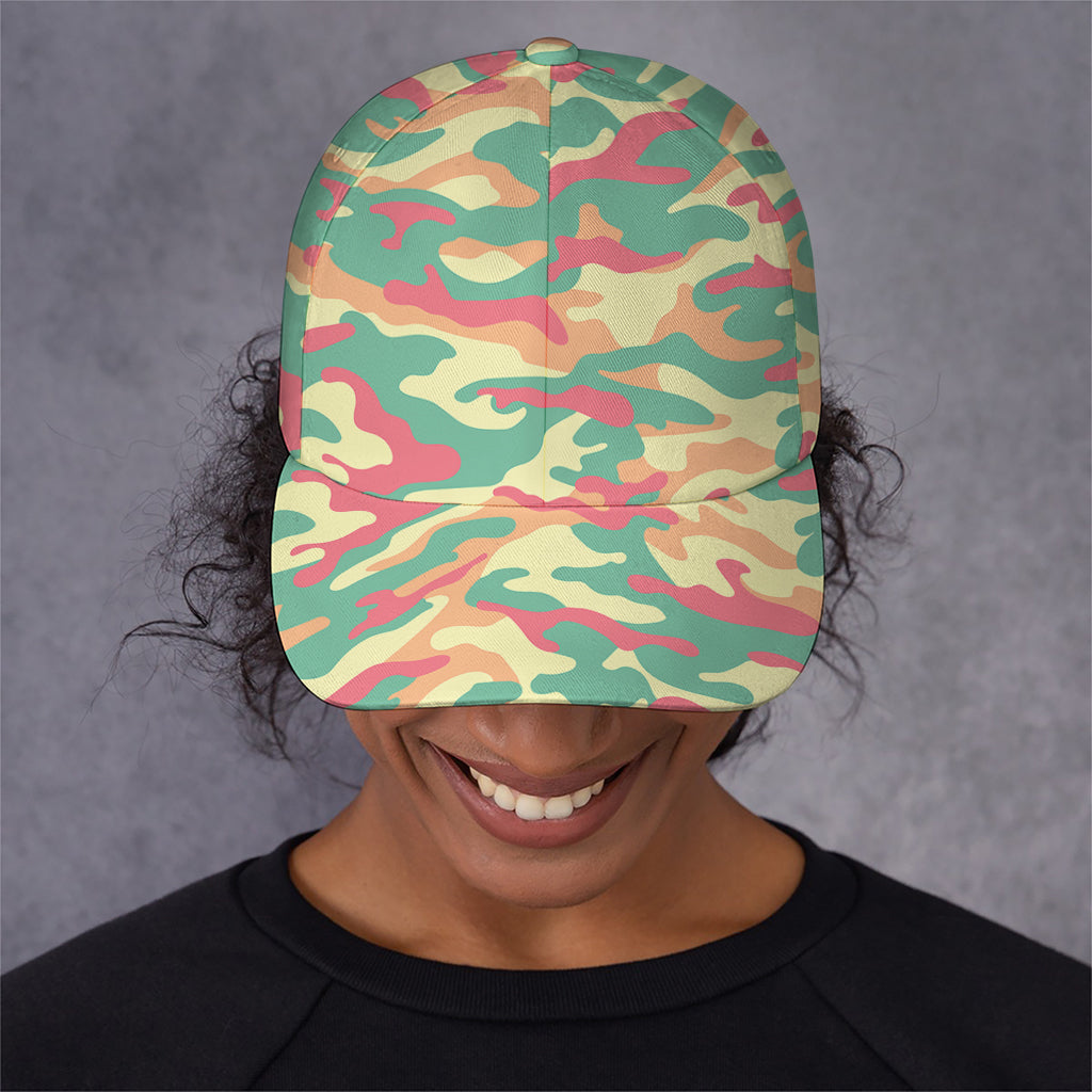 Pastel Camouflage Print Baseball Cap