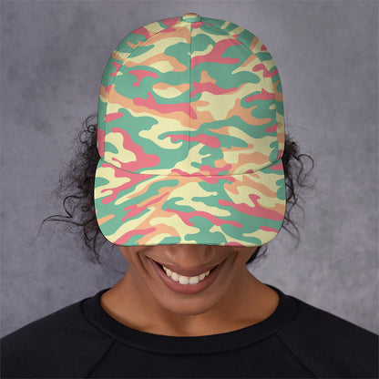 Pastel Camouflage Print Baseball Cap