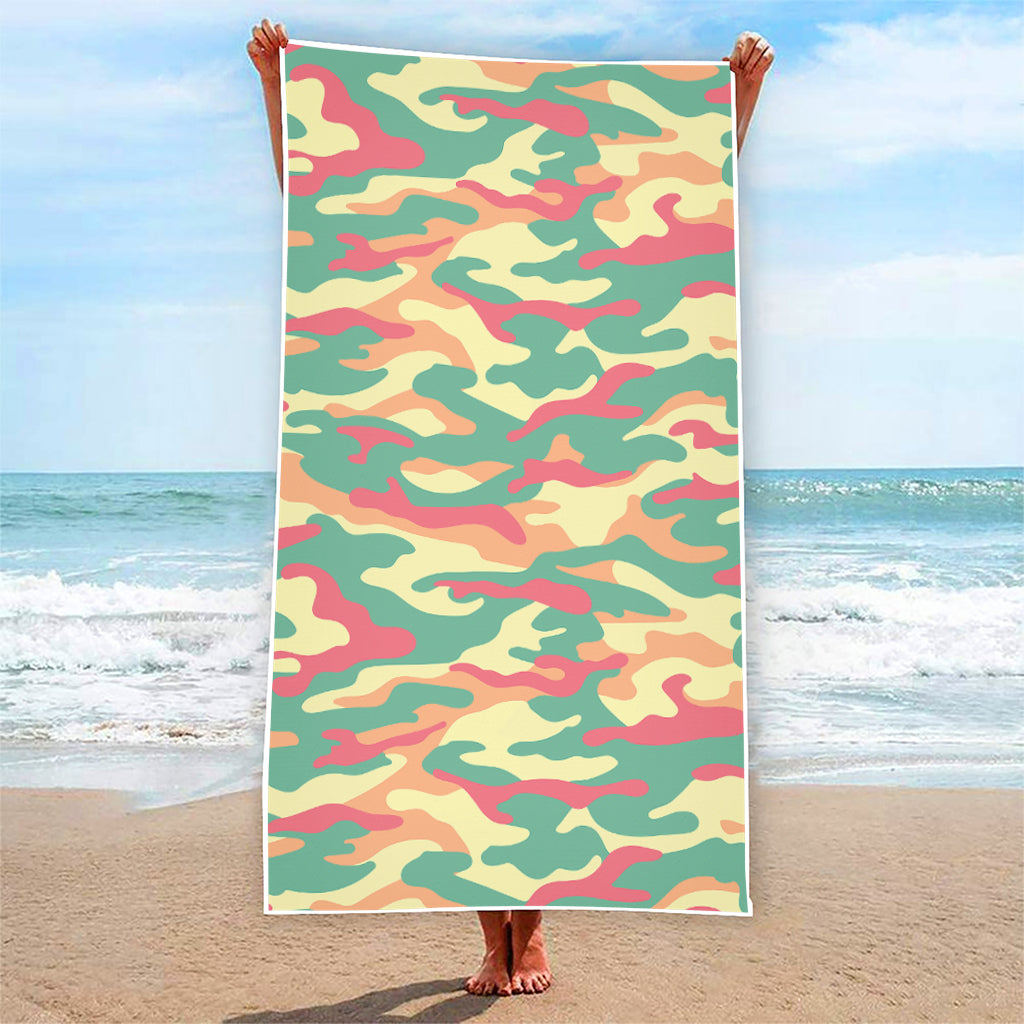 Pastel Camouflage Print Beach Towel