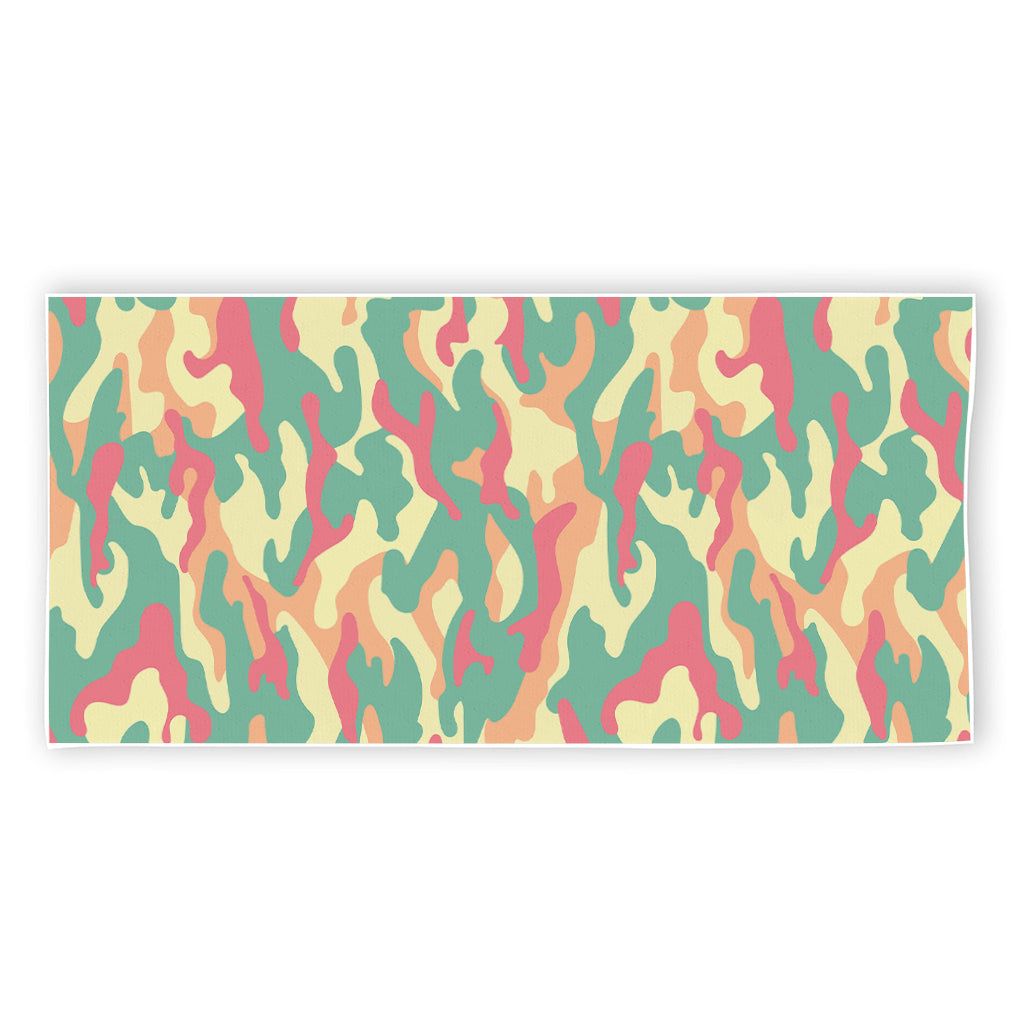 Pastel Camouflage Print Beach Towel
