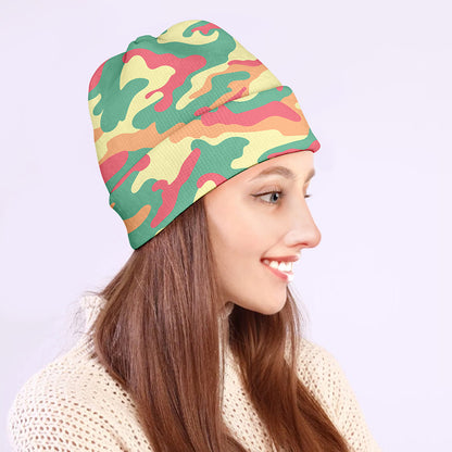 Pastel Camouflage Print Beanie