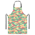 Pastel Camouflage Print Bib Apron With Pocket