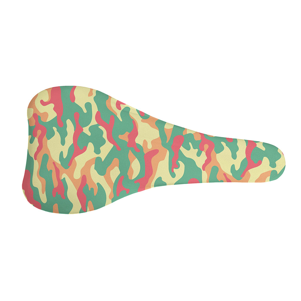 Pastel Camouflage Print Bicycle Seat Cover