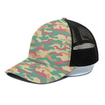 Pastel Camouflage Print Black Mesh Trucker Cap