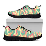 Pastel Camouflage Print Black Running Shoes