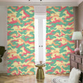 Pastel Camouflage Print Dimout Pencil Pleat Curtains