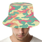 Pastel Camouflage Print Bucket Hat