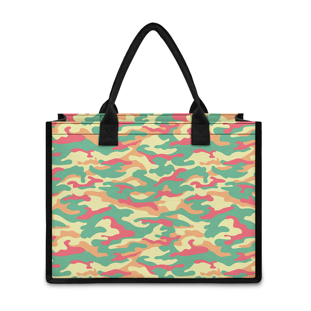 Pastel Camouflage Print Canvas Tote Bag