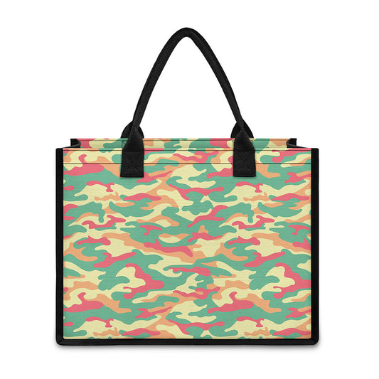 Pastel Camouflage Print Canvas Tote Bag