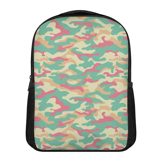 Pastel Camouflage Print Casual Backpack